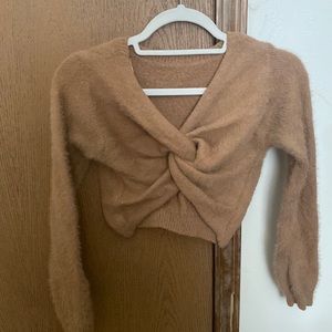 Fuzzy Brown Crop Top